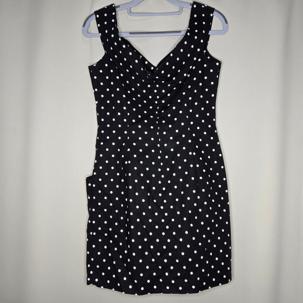 Geary Roark Kamisato Polka‎ Dot Dress Sleeveless Black White Size 6